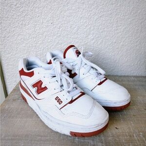 New Balance 550 White and Red Sneakers